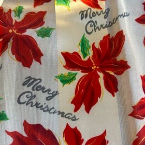 Christmas scarf Red and Green Holiday poinsettia floral design 13“ x 59“